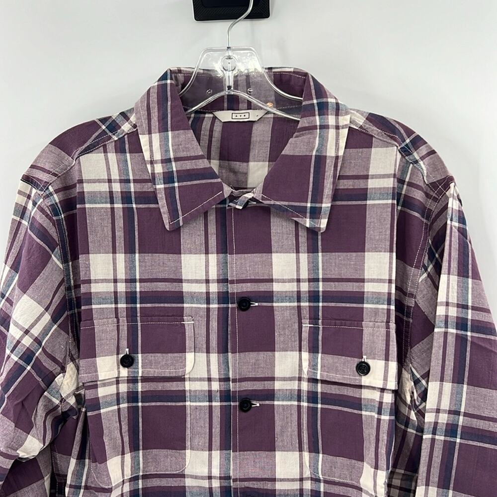 AYR Men's The Captain Shirt in Madras - Purple Rain - Large - NWT